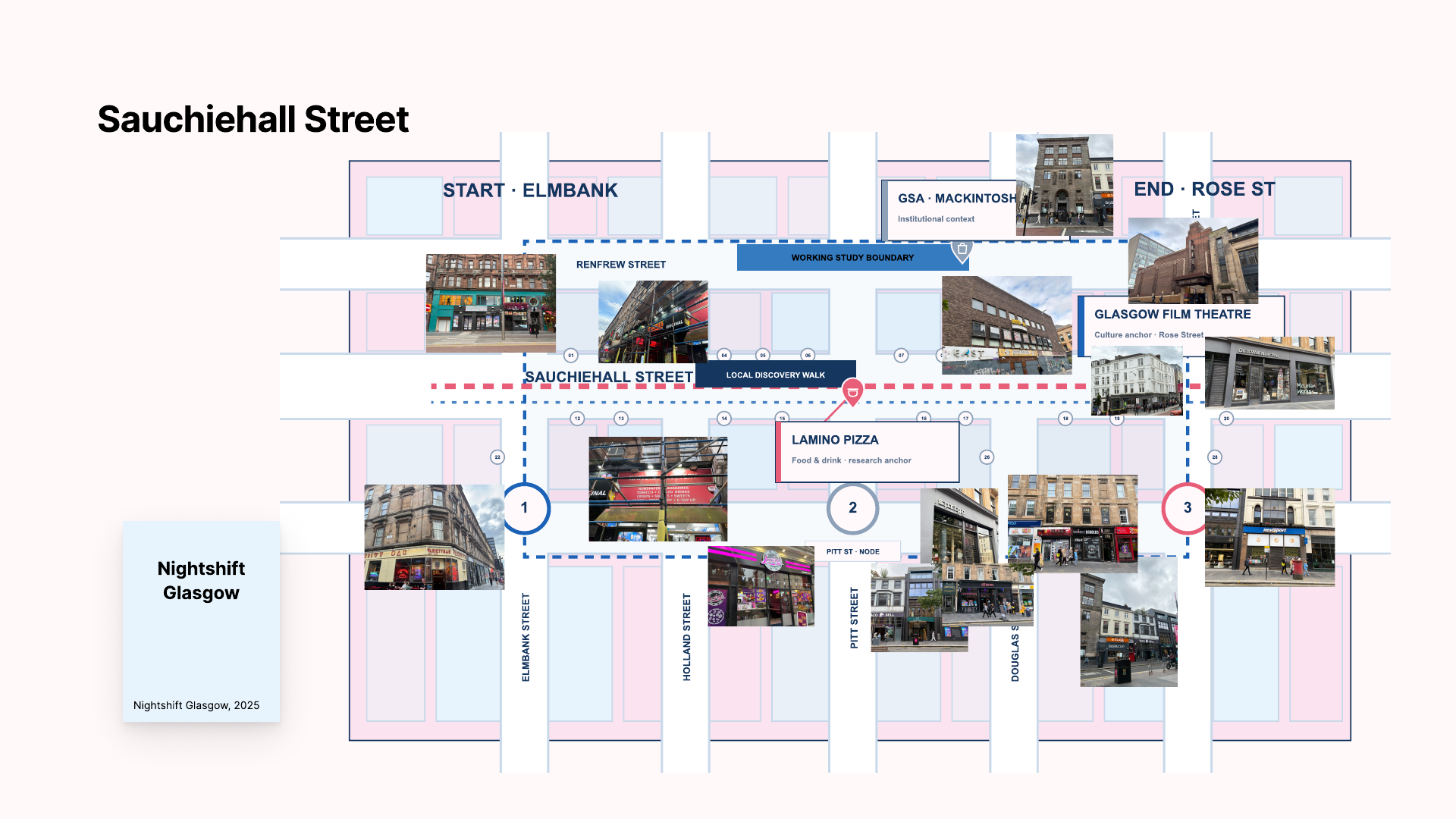 Mapped study area on Sauchiehall Street